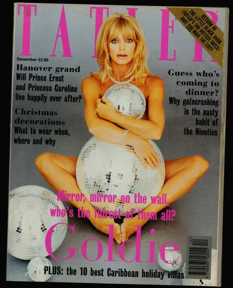 TATLER UK magazine side cover  December 1996