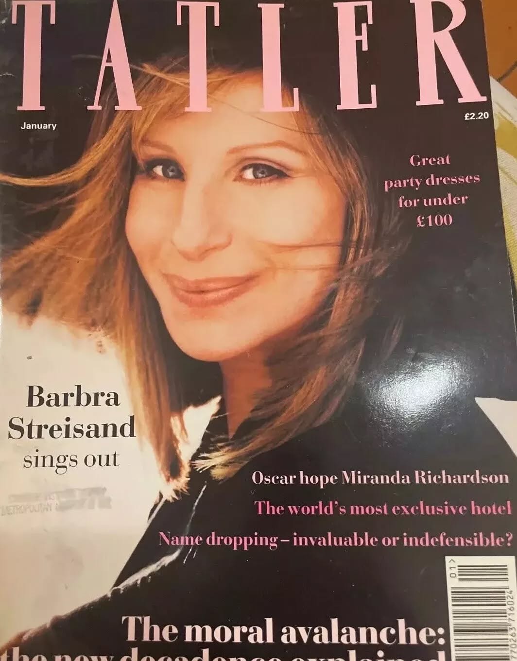 TATLER UK magazine side cover  January 1999