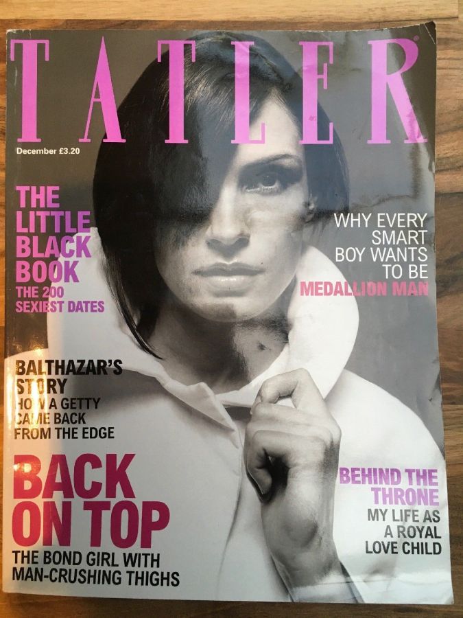 TATLER UK magazine side cover  December 2001
