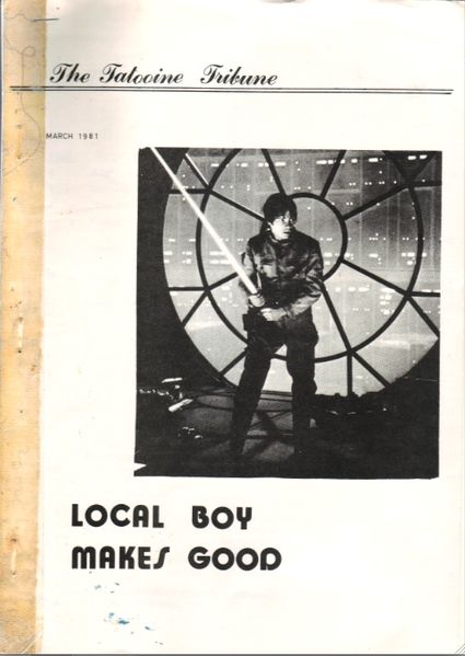 TATOOINE TRIBUNE magazine side cover Issue 1 March 1981