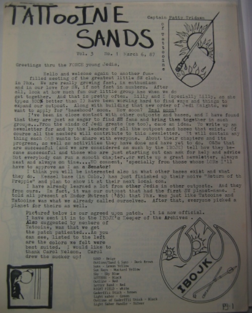 TATTOOINE SANDS magazine side cover 6 March 1987
