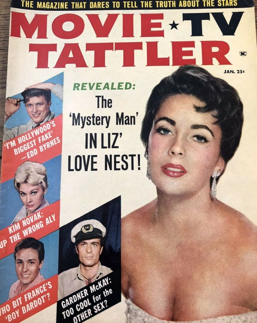 MOVIE AND TV TATTLER magazine side cover January 1960