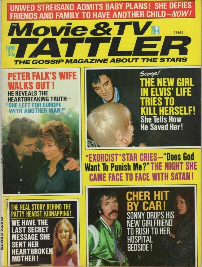 MOVIE AND TV TATTLER magazine side cover June 1974