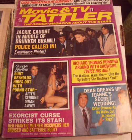 MOVIE AND TV TATTLER magazine side cover July 1974