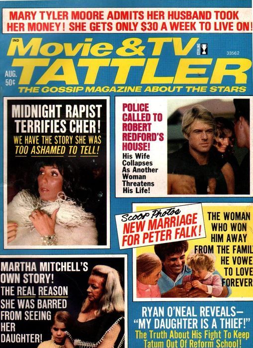MOVIE AND TV TATTLER magazine side cover August 1974