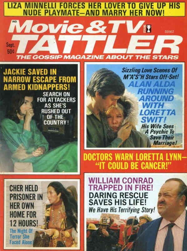 MOVIE AND TV TATTLER magazine side cover September 1974