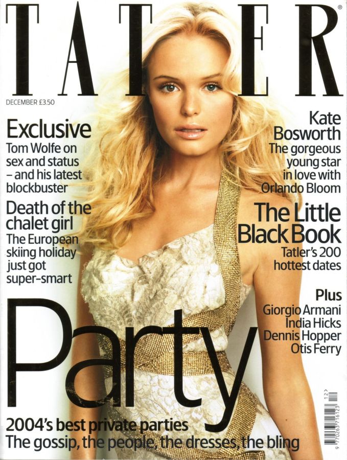 TATLER UK magazine side cover  December 2004