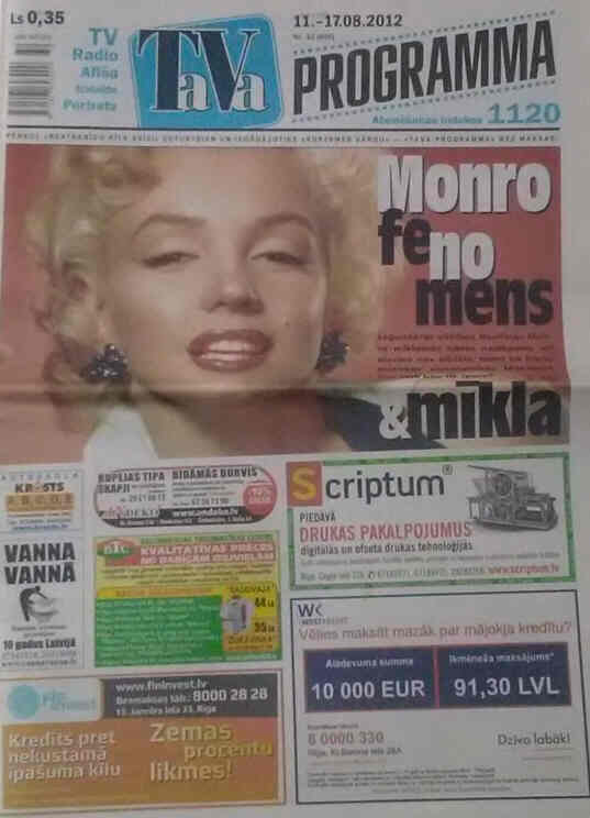 TA VA PROGRAMMA magazine side cover 11 August 2012