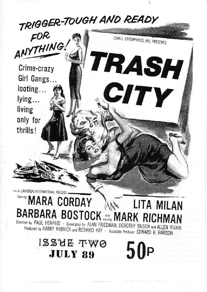 TRASH CITY magazine side cover Issue 2 July 1989