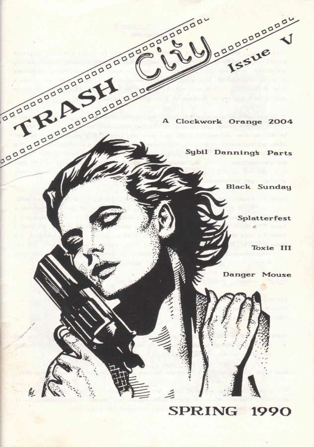 TRASH CITY magazine side cover Issue 5 Spring 1990