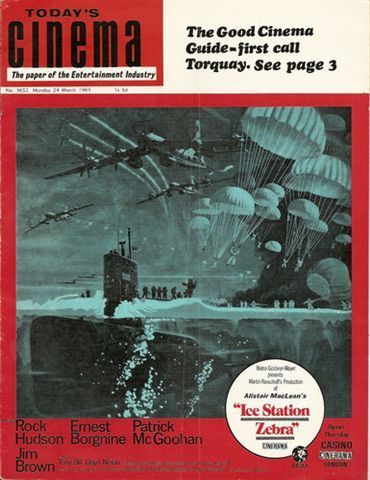 TODAYS CINEMA magazine side cover 24 March 1969