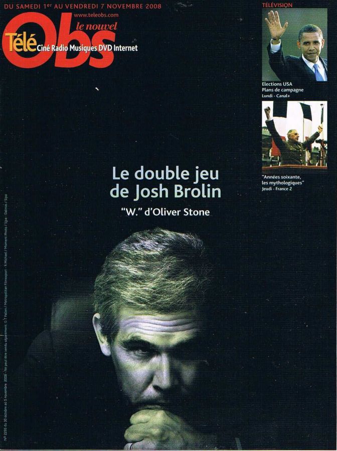 TELE CINE OBS magazine side cover Issue 2295 30 October 2008