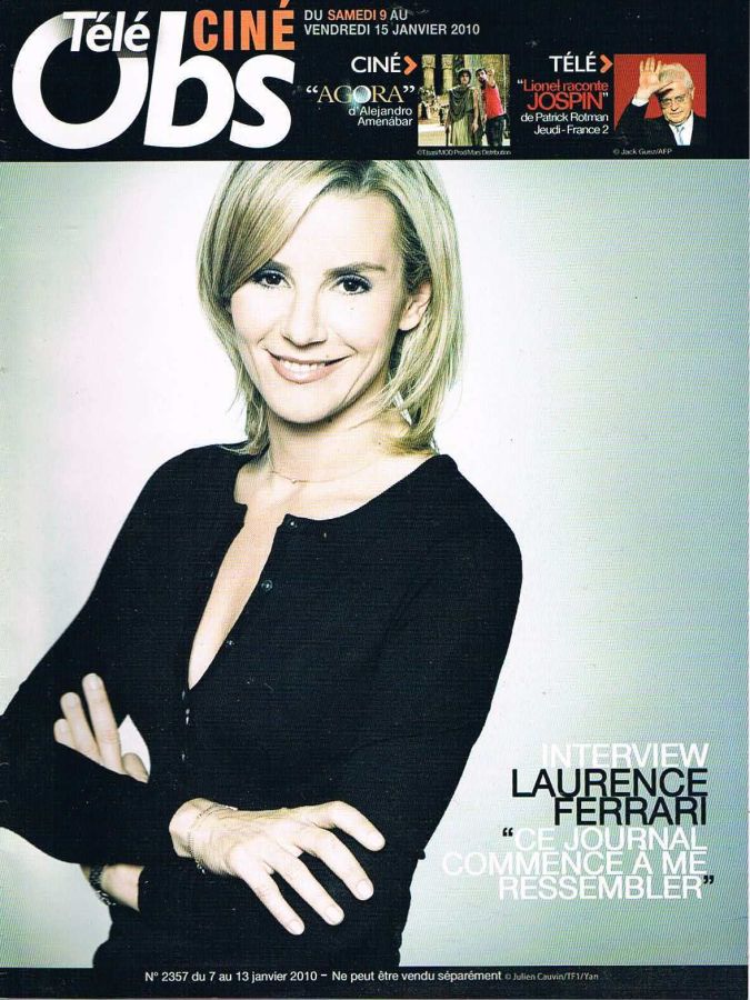 TELE CINE OBS magazine side cover Issue 2357 7 January 2010
