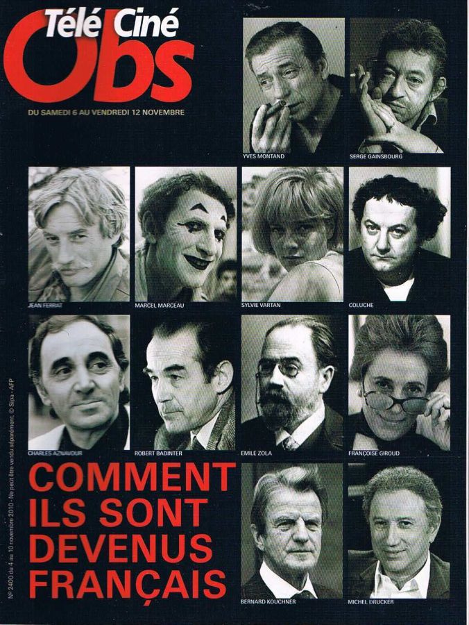 TELE CINE OBS magazine side cover Issue 2400 4 November 2010