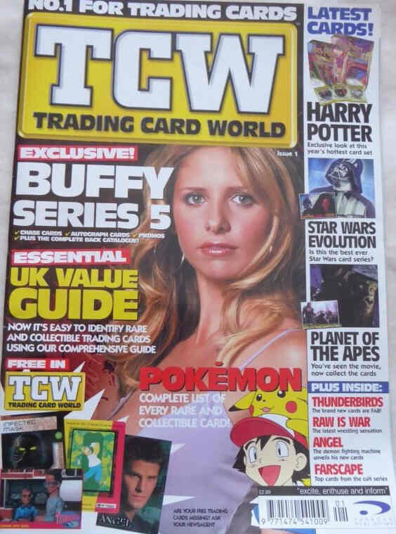 TRADING CARD WORLD magazine side cover Issue 1   2001