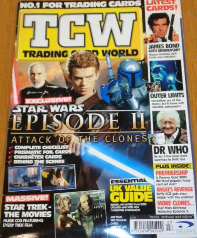 TRADING CARD WORLD magazine side cover Issue 7   2002