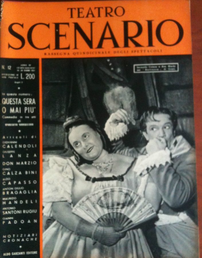 TEATRO SCENARIO magazine side cover Issue 12 June 1951