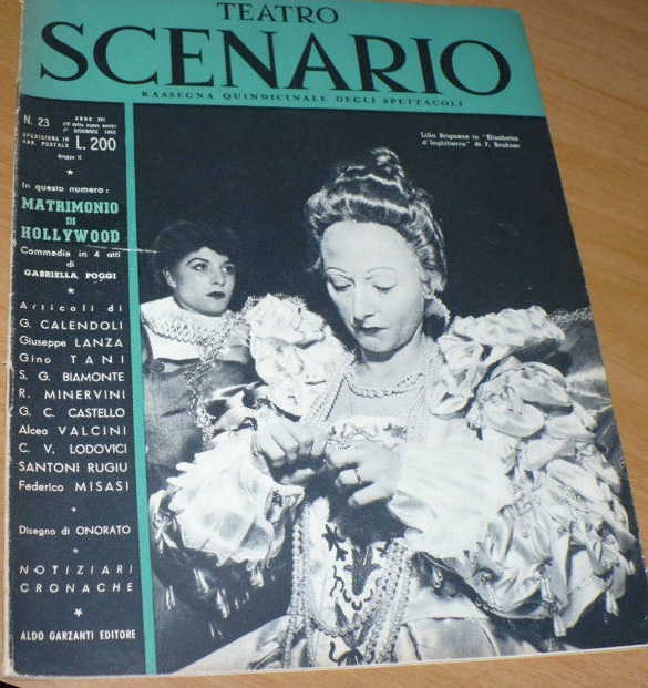 TEATRO SCENARIO magazine side cover Issue 23 December 1952
