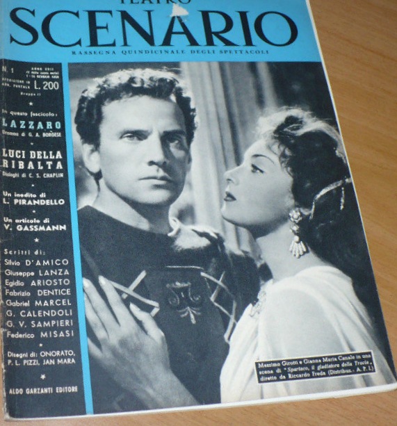 TEATRO SCENARIO magazine side cover Issue 1 January 1953