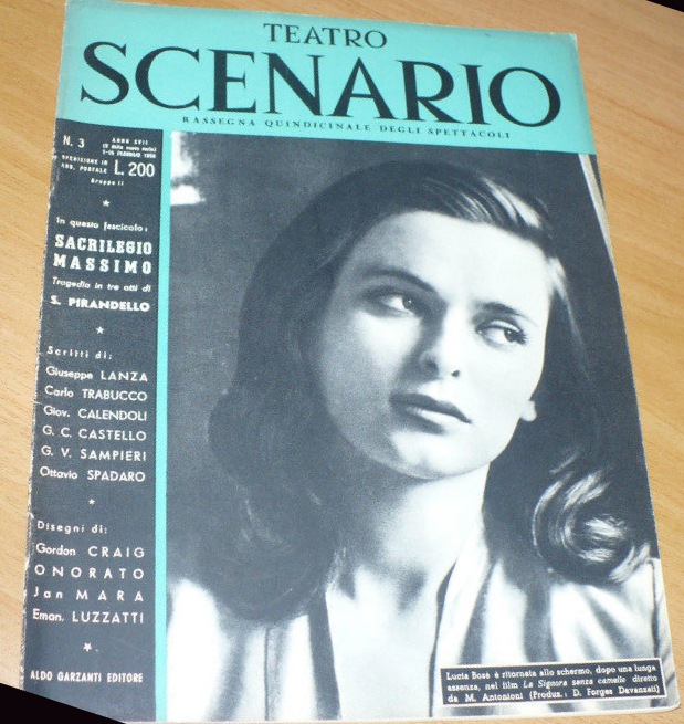 TEATRO SCENARIO magazine side cover Issue 3 March 1953