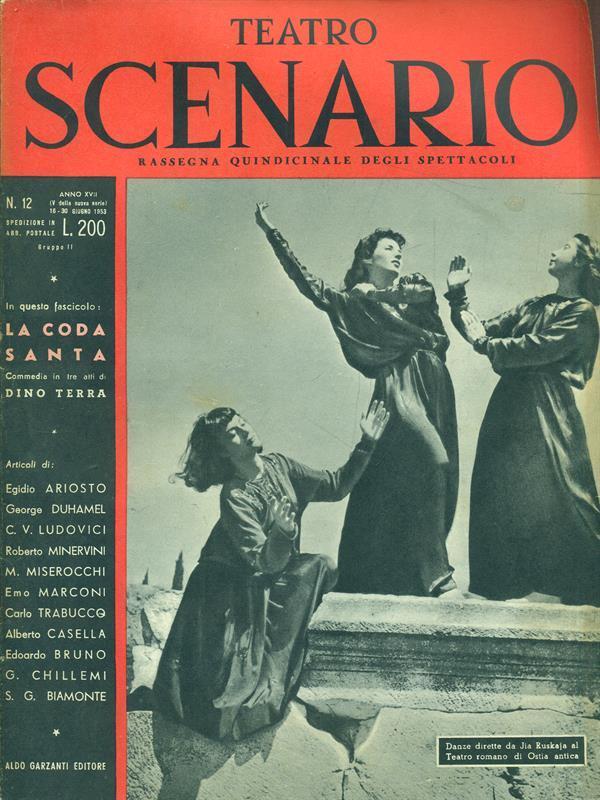 TEATRO SCENARIO magazine side cover Issue 12 June 1953