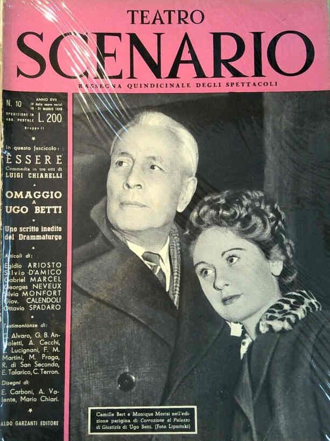 TEATRO SCENARIO magazine side cover Issue 10 16 May 1953