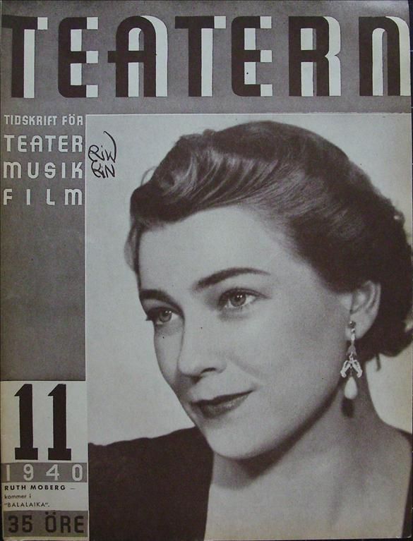 TEATERN magazine side cover Issue 11  1940