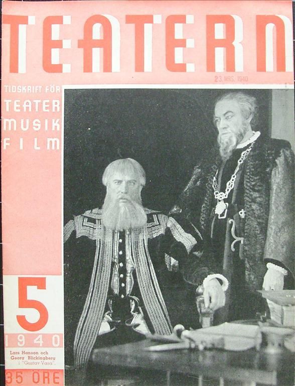 TEATERN magazine side cover Issue 5  1940
