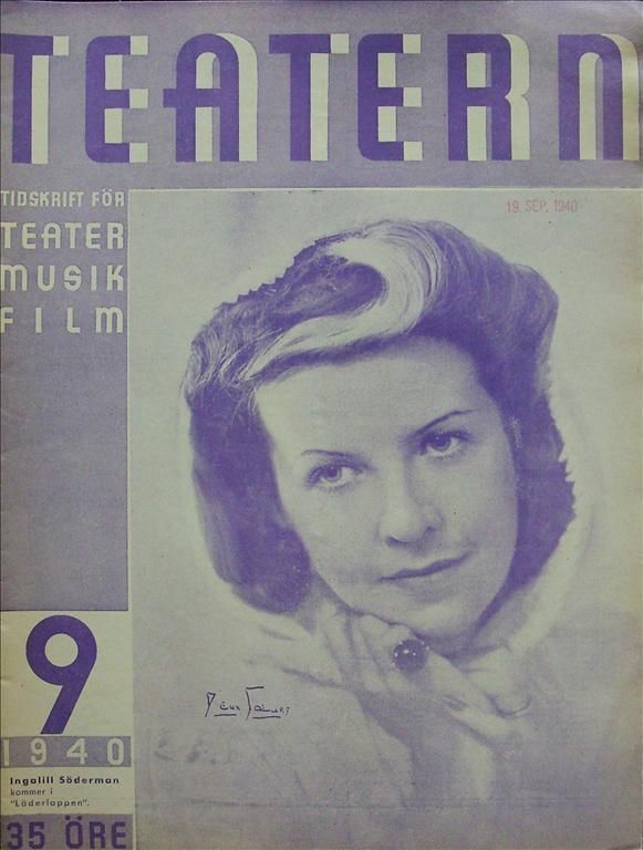 TEATERN magazine side cover Issue 9  1940