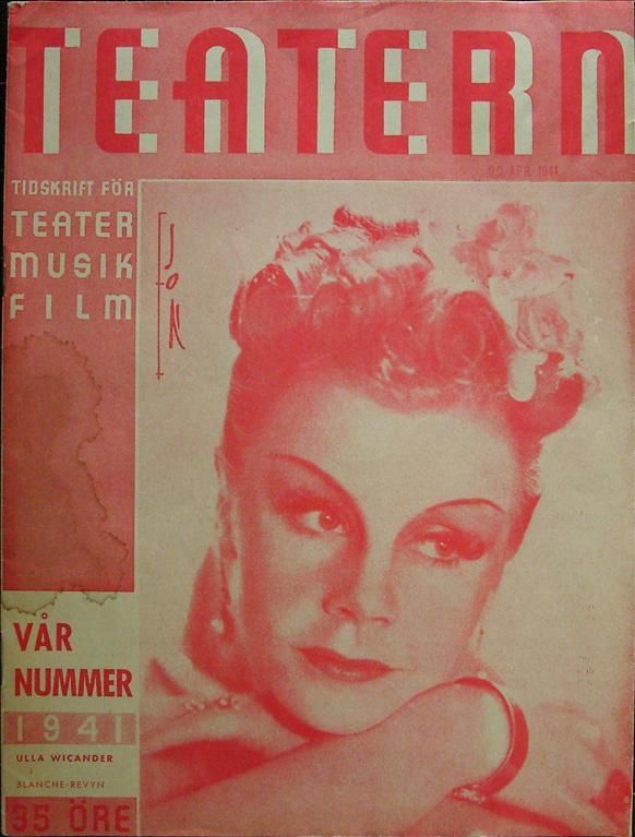 TEATERN magazine side cover Issue 6/7  1941