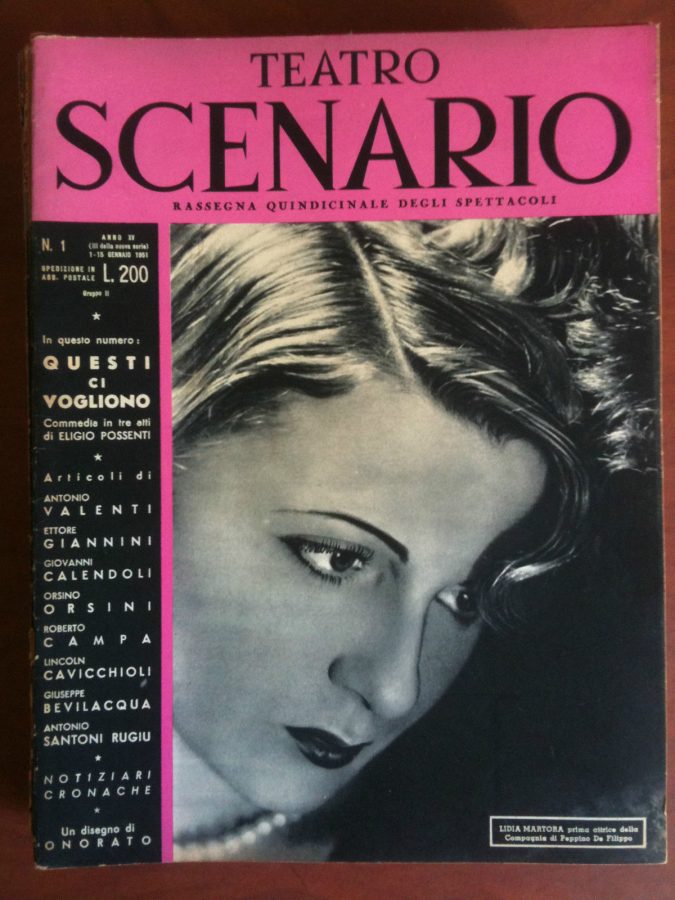 TEATRO SCENARIO magazine side cover Issue 1 January 1951
