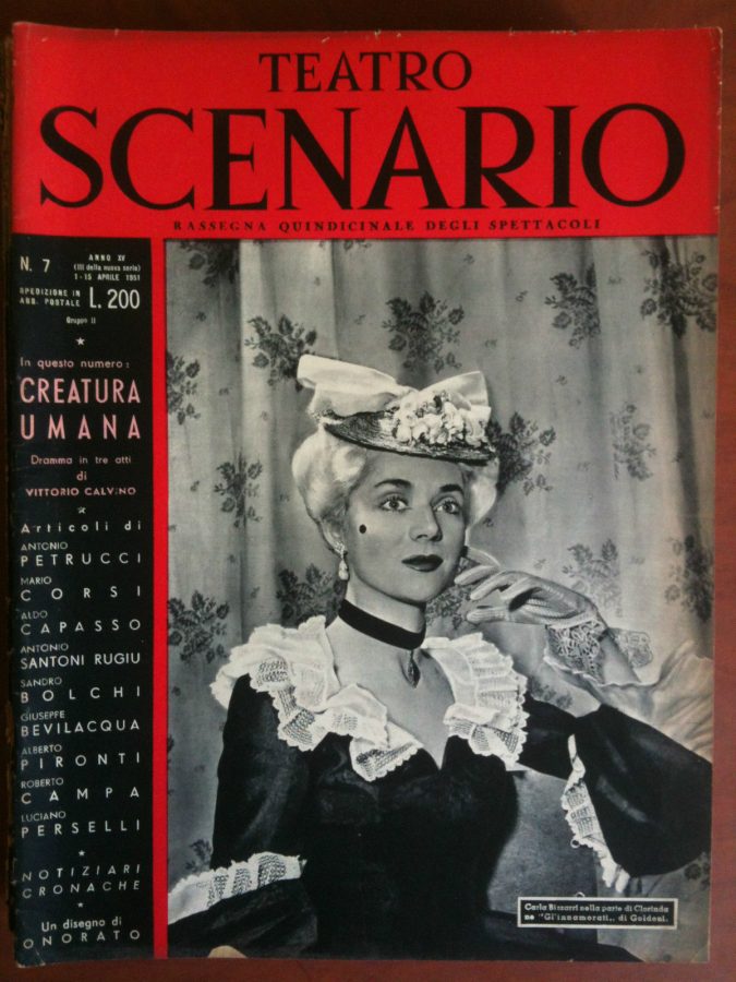 TEATRO SCENARIO magazine side cover Issue 7 April 1951