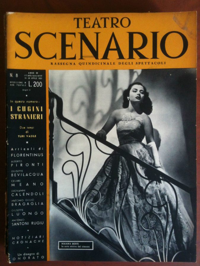 TEATRO SCENARIO magazine side cover Issue 8 April 1951