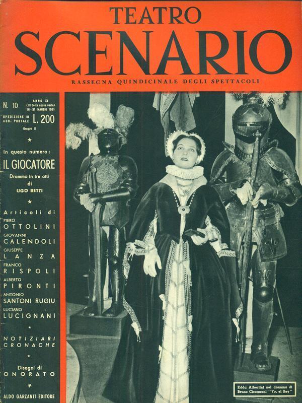 TEATRO SCENARIO magazine side cover Issue 10 May 1951
