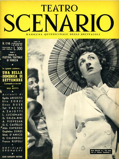 TEATRO SCENARIO magazine side cover Issue 17/18 September 1951
