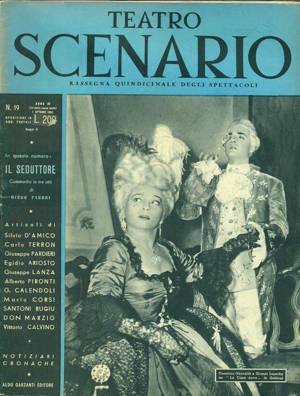 TEATRO SCENARIO magazine side cover Issue 19 October 1951