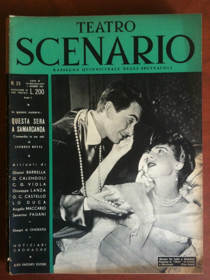 TEATRO SCENARIO magazine side cover Issue 23 December 1951