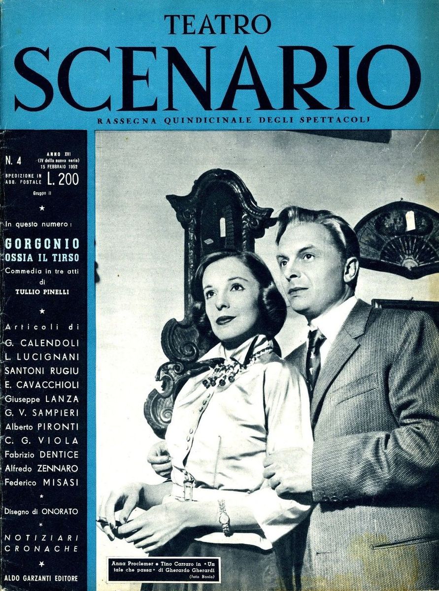 TEATRO SCENARIO magazine side cover Issue 4 February 1952
