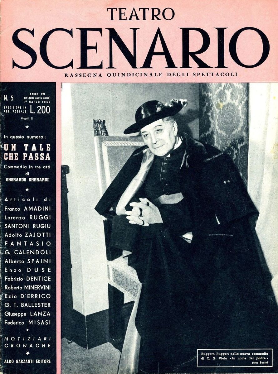 TEATRO SCENARIO magazine side cover Issue 5 March 1952