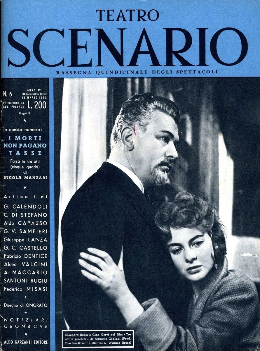 TEATRO SCENARIO magazine side cover Issue 6 March 1952