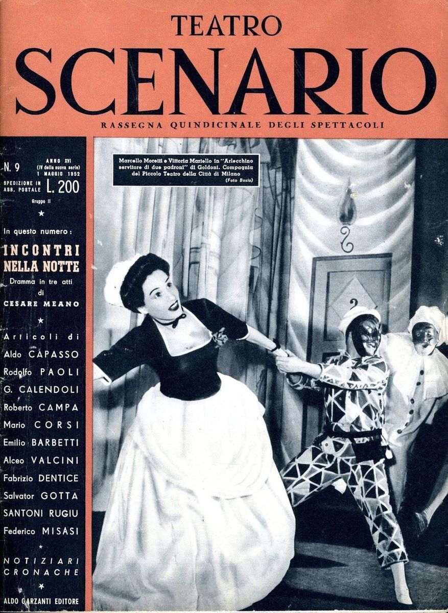 TEATRO SCENARIO magazine side cover Issue 9 May 1952