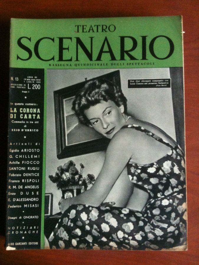 TEATRO SCENARIO magazine side cover Issue 13 July 1952