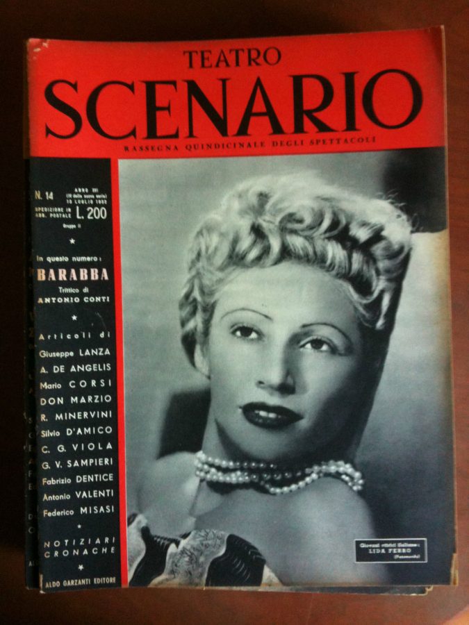 TEATRO SCENARIO magazine side cover Issue 14 July 1952