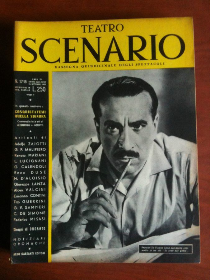 TEATRO SCENARIO magazine side cover Issue 17/18 September 1952