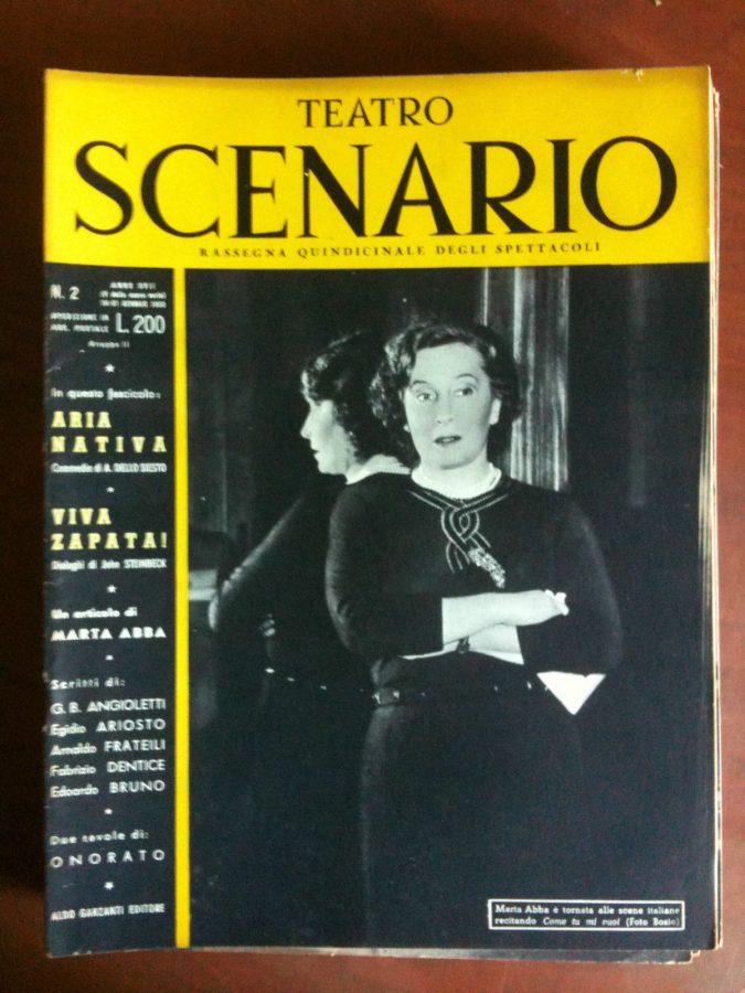 TEATRO SCENARIO magazine side cover Issue 2 February 1953