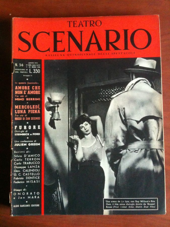 TEATRO SCENARIO magazine side cover Issue 5/6 March 1953