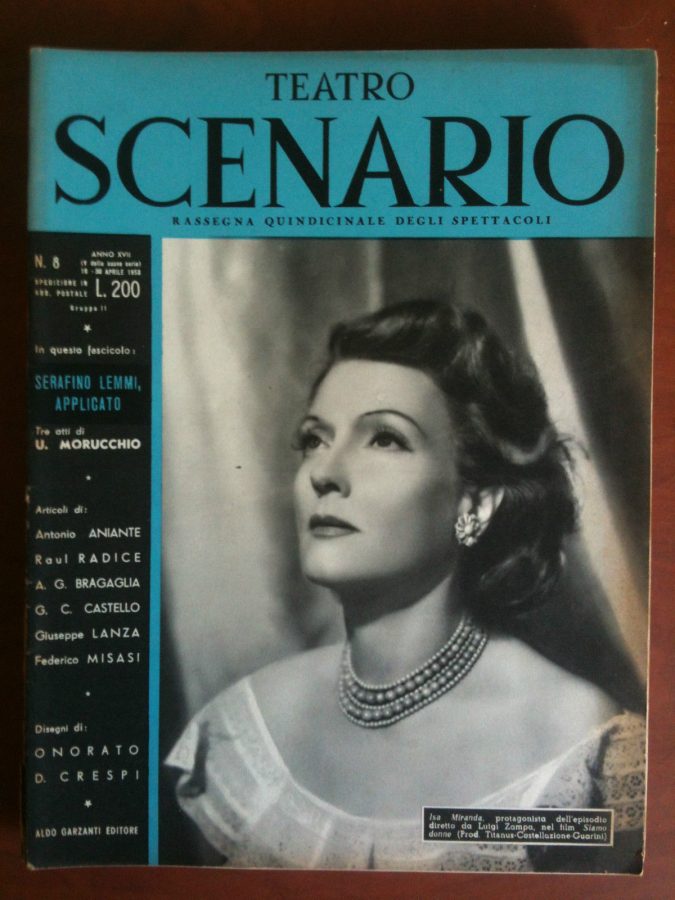 TEATRO SCENARIO magazine side cover Issue 8 April 1953
