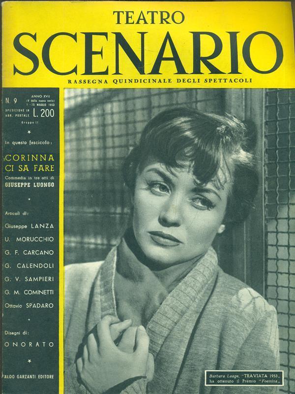 TEATRO SCENARIO magazine side cover Issue 9 May 1953