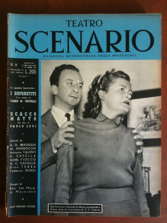 TEATRO SCENARIO magazine side cover Issue 11 June 1953