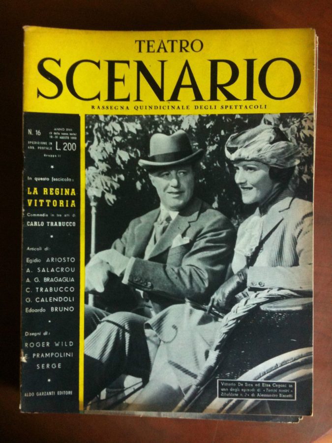 TEATRO SCENARIO magazine side cover Issue 16 August 1953